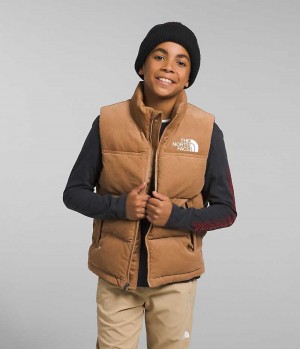 Boys' The North Face 1996 Retro Nuptse Vest Brown | CANADA YLEHPX