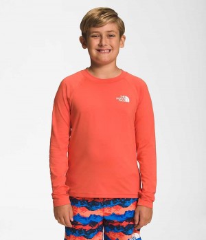 Boys' The North Face Amphibious Long Sleeve Sun T-Shirt Orange | TORONTO UOSVRF