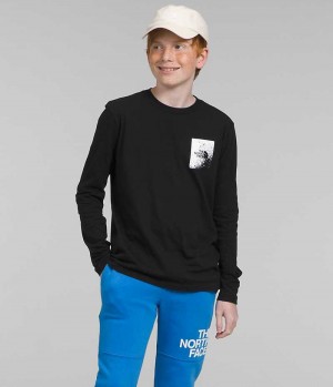 Boys' The North Face Long Sleeve Graphic T-Shirt Black | OTTAWA ZVIPBX