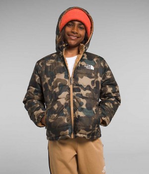 Boys' The North Face Reversible Mt Chimbo Full-Zip Hooded Fleece Jacket Camo | TORONTO HXLJWE