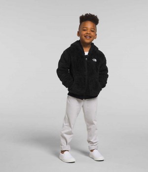 Boys' The North Face Suave Oso Full-Zip Hoodie Fleece Jacket Black | CANADA UBQWZV