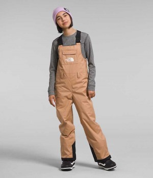 Girls' The North Face Freedom Insulated Bib Pants Khaki | CANADA TKGQHV