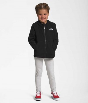 Girls' The North Face Glacier Full-Zip Hoodie Fleece Jacket Black | TORONTO XDFKAJ