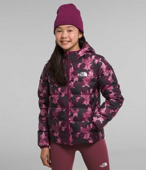 Girls' The North Face Reversible North Hooded Down Jacket Fuchsia | TORONTO XMBUCO