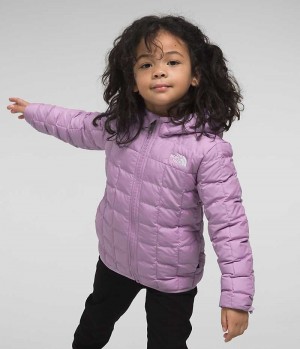 Girls' The North Face Reversible ThermoBall™ Hooded Down Jacket Lavender | OTTAWA PHXFBQ