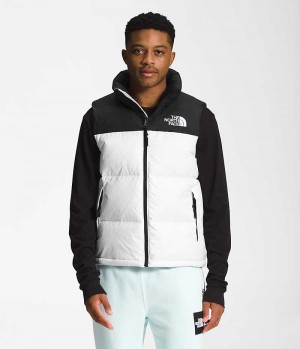 Men's The North Face 1996 Retro Nuptse Down Vest White / Black | CANADA GXDYRV