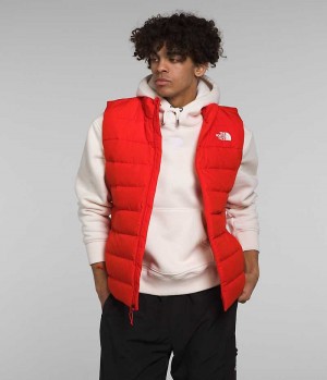 Men's The North Face Aconcagua 3 Down Vest Red | OTTAWA DJZRPY