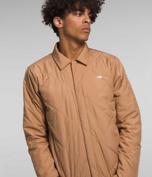 Men's The North Face Afterburner Flannel Insulated Jacket Khaki | CANADA KFTMUA