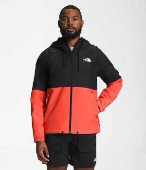 Men's The North Face Antora Hoodie Rain Jacket Black / Orange | TORONTO RHUVTO