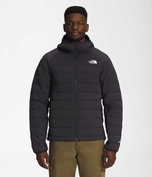 Men's The North Face Belleview Stretch Hoodie Down Jacket Black | OTTAWA ZGHNYJ