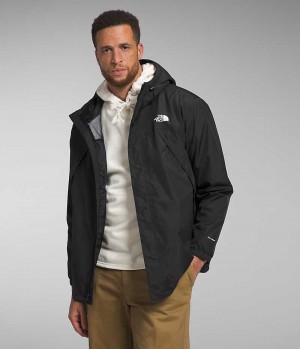 Men's The North Face Big Antora Rain Jacket Black | CANADA QWNOXR