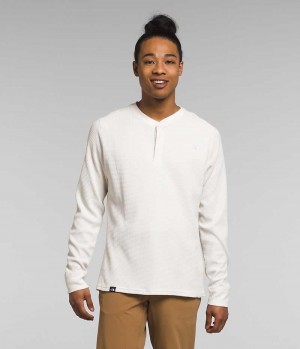 Men's The North Face Canyon Fog Thermal Long Sleeve Henley T-Shirt White | TORONTO ZRQVLU