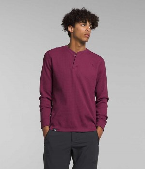 Men's The North Face Canyon Fog Thermal Long Sleeve Henley T-Shirt Fuchsia | TORONTO ZRBYIX