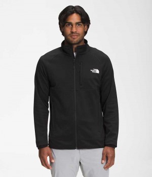 Men's The North Face Canyonlands Full-Zip Fleece Jacket Black | OTTAWA CBLKNR