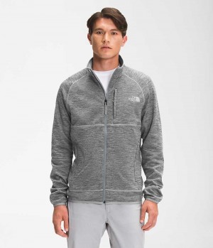 Men's The North Face Canyonlands Full-Zip Fleece Jacket Grey | CANADA LATXND