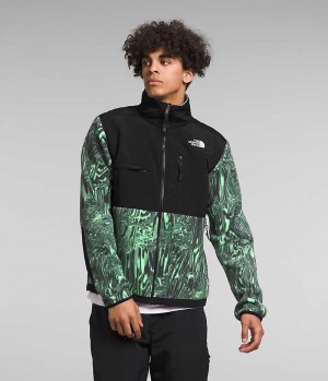 Men's The North Face Denali Fleece Jacket Green / Black | CANADA KTPZYW