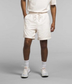 Men's The North Face Garment Dye Fleece Shorts White | CANADA NJESRC