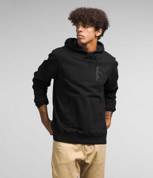 Men's The North Face Garment Dye Hoodie Black | OTTAWA UCQIKS