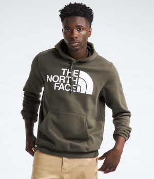 Men's The North Face Half Dome Pullover Hoodie Olive | CANADA ZAWBQG