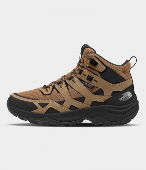 Men's The North Face Hedgehog 3 Mid Waterproof Hiking Shoes Brown / Black | CANADA GYNFQU