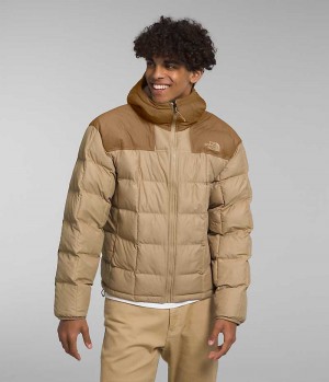 Men's The North Face Lhotse Reversible Hoodie Down Jacket Khaki | OTTAWA GIAKFY