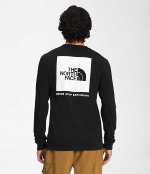 Men's The North Face Long Sleeve Box NSE T-Shirt Black | TORONTO GSYVBX