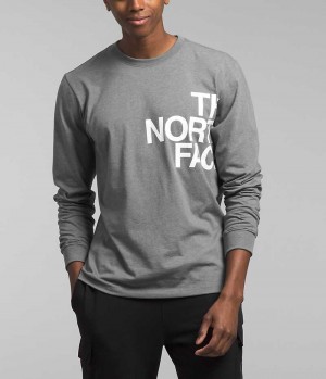 Men's The North Face Long Sleeve Brand Proud T-Shirt Grey | CANADA TBORIS