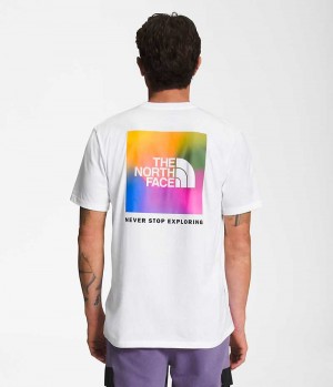 Men's The North Face Short Sleeve Box NSE T-Shirt White | TORONTO YFMXST