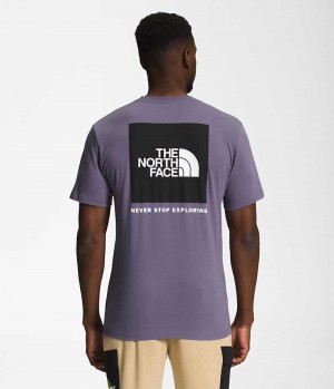 Men's The North Face Short Sleeve Box NSE T-Shirt Purple | OTTAWA LRVYMK