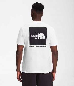 Men's The North Face Short Sleeve Box NSE T-Shirt White | CANADA QMVTHK