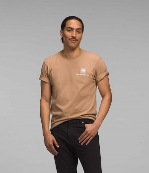 Men's The North Face Short Sleeve Box NSE T-Shirt Khaki | TORONTO GSXTHV