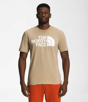 Men's The North Face Short Sleeve Half Dome T-Shirt Khaki | CANADA LAZYTE