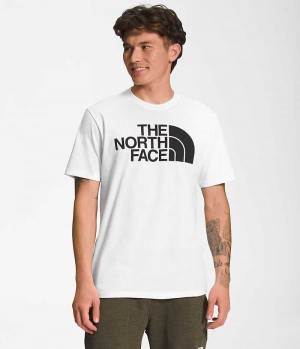 Men's The North Face Short Sleeve Half Dome T-Shirt White | OTTAWA MXDTAO