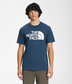 Men's The North Face Short Sleeve Half Dome T-Shirt Blue | CANADA XEDBAN