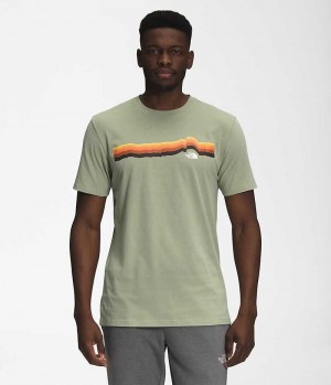 Men's The North Face Short Sleeve Tequila Sunrise T-Shirt Green | CANADA KCOPUD