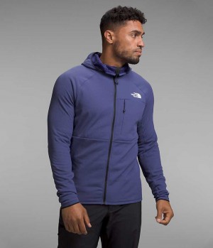 Men's The North Face Summit Series FUTUREFLEECE™ Full-Zip Hoodie Fleece Jacket Blue | OTTAWA LYEFMG