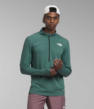 Men's The North Face Sunriser ¼-Zip Sweatshirt Green | CANADA MQWSRK