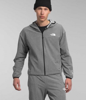 Men's The North Face Tekware™ Grid Hoodie Fleece Jacket Grey | TORONTO ZJPTEW