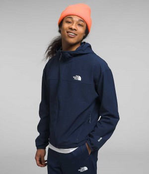 Men's The North Face Tekware™ Grid Hoodie Fleece Jacket Navy | OTTAWA CTZMYN