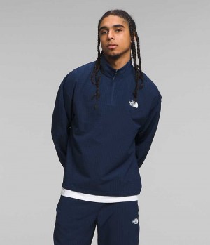 Men's The North Face Tekware™ Grid ¼-Zip Pullover Navy | CANADA SAWEDZ