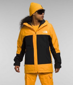 Men's The North Face ThermoBall™ Eco Snow Triclimate® Hooded Jacket Gold / Black | TORONTO KJASZI