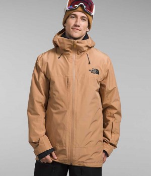 Men's The North Face ThermoBall™ Eco Snow Triclimate® Hooded Jacket Khaki | TORONTO UCQGVY