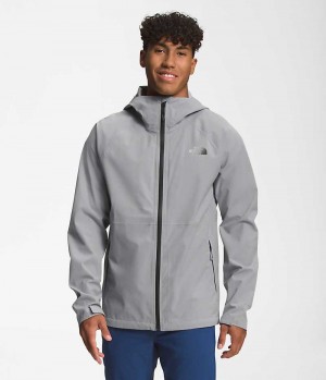 Men's The North Face Valle Vista Stretch Rain Jacket Grey | CANADA URQOTZ