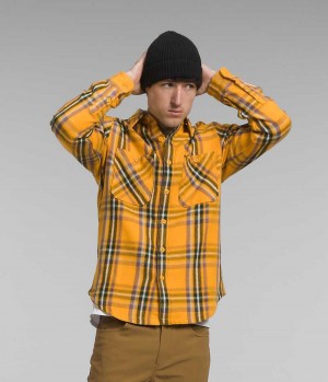 Men's The North Face Valley Twill Flannel Shirt Gold | OTTAWA KILHBY