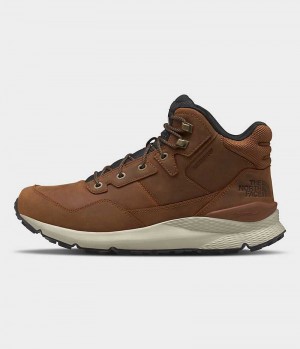 Men's The North Face Vals II Mid Leather Waterproof Winter Boots Brown | OTTAWA VODXCW