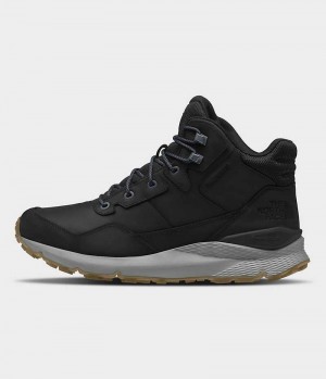 Men's The North Face Vals II Mid Leather Waterproof Winter Boots Black | CANADA WZNKUC