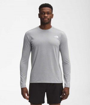 Men's The North Face Wander Long Sleeve T-Shirt Grey | CANADA LXRDZQ