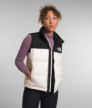 Women's The North Face 1996 Retro Nuptse Down Vest White / Black | OTTAWA XNARBP