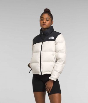 Women's The North Face 1996 Retro Nuptse Down Jacket White / Black | OTTAWA TNQWHJ