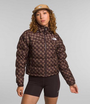 Women's The North Face 2000 Retro Nuptse Down Jacket Brown | TORONTO PIZGFO